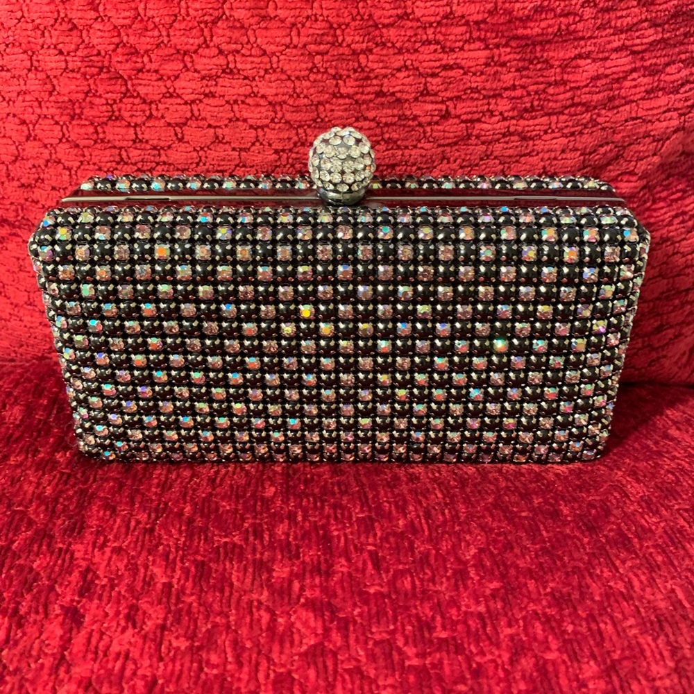 NWT! Bebe - Black Rhinestone clutch